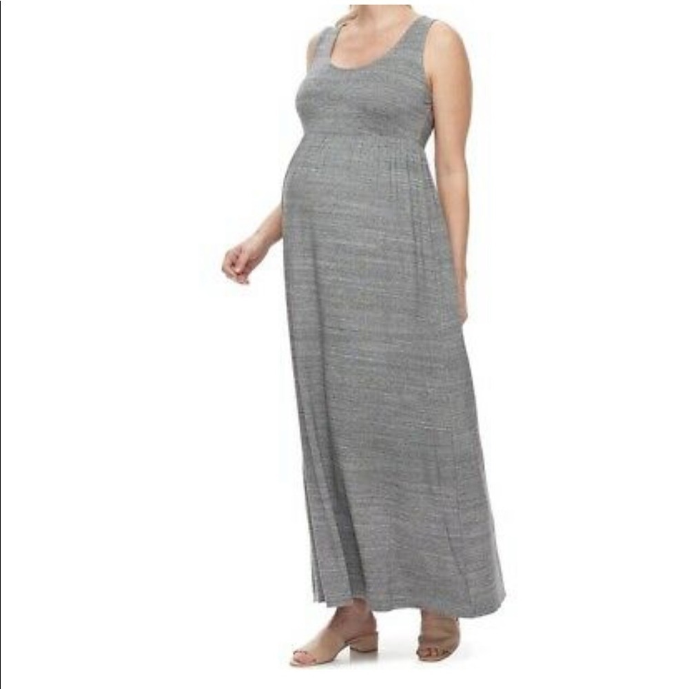 A:Glow Gray Maternity Maxi Dress